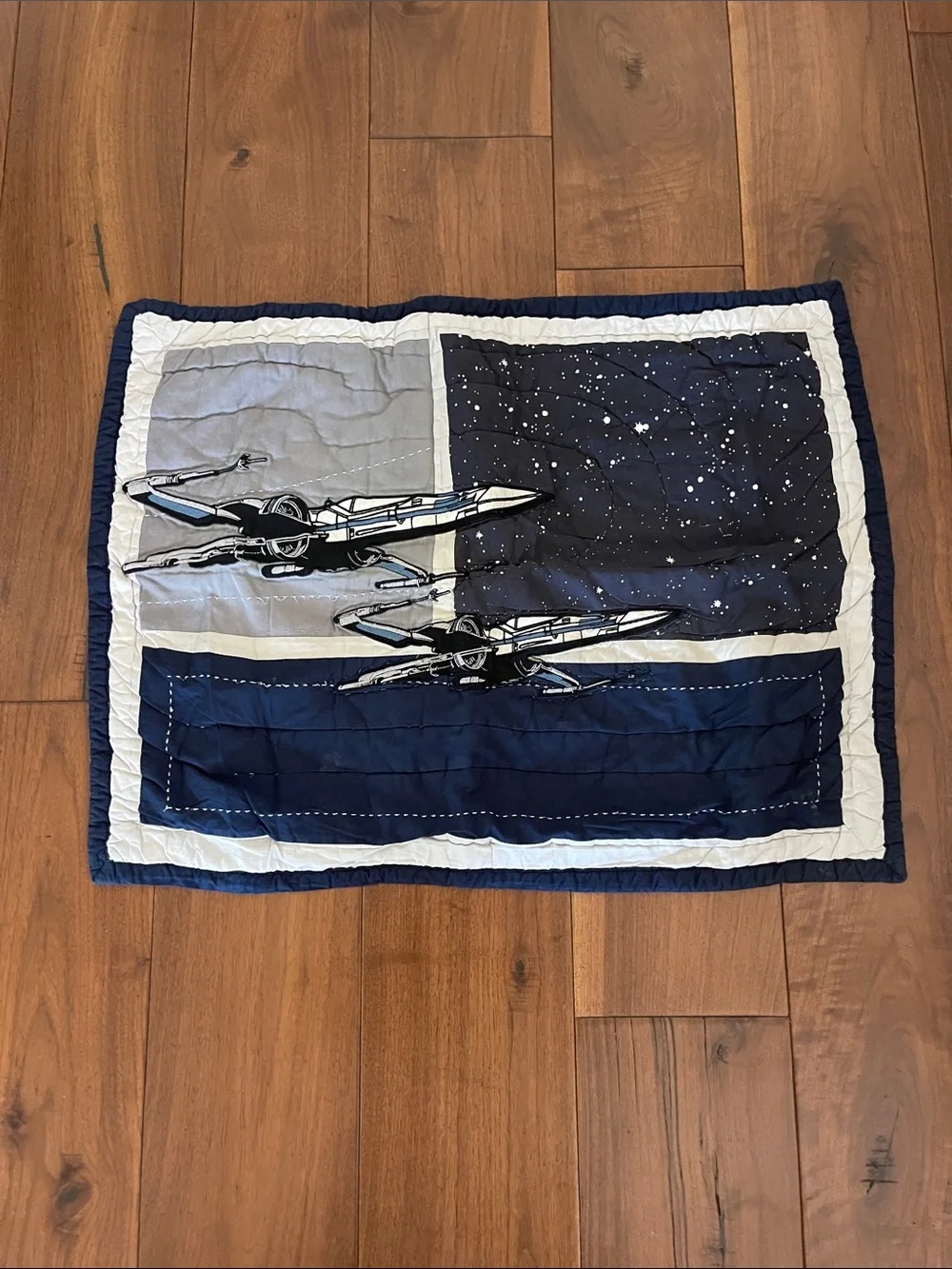 Pottery Barn Kids Star Wars Patchwork Full size Quilt, 1 Euro Sham, 1 Reg Sham